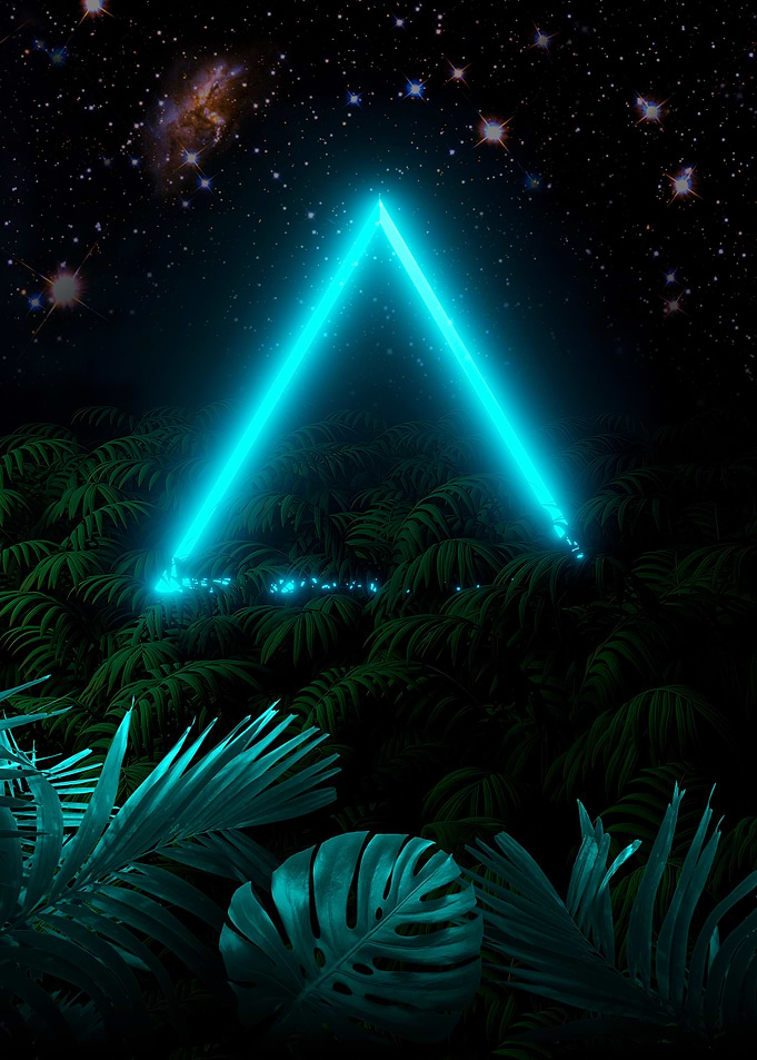 Green neon Triangle tropic
