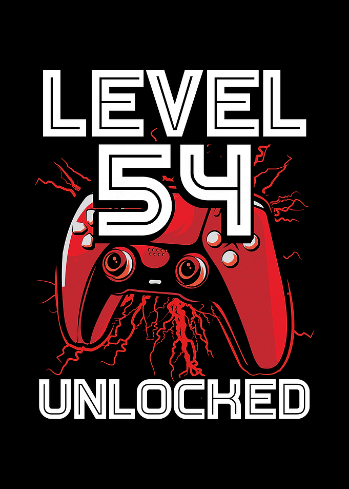 Gamer Level 54 birthday