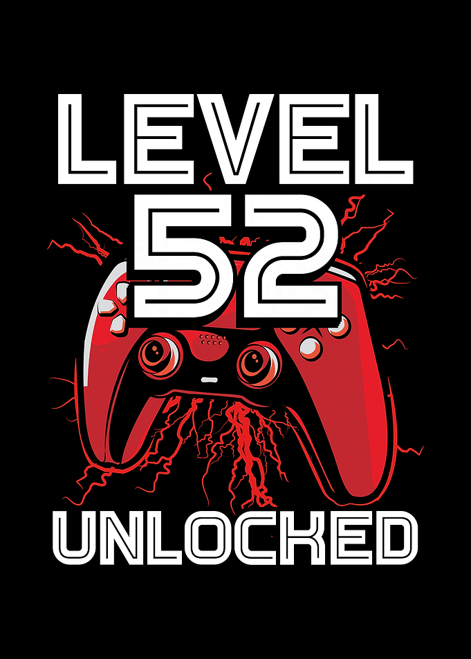Gamer Level 52 birthday