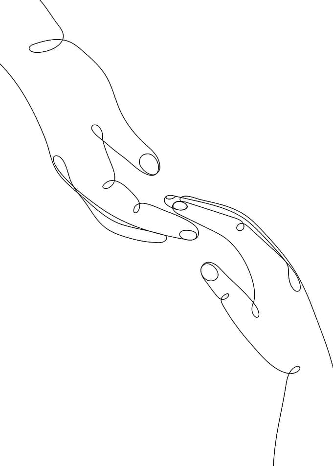 Hand Holding one line art
