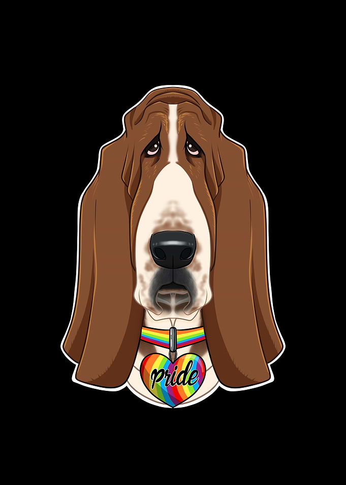Basset Hound LGBTQ Flag