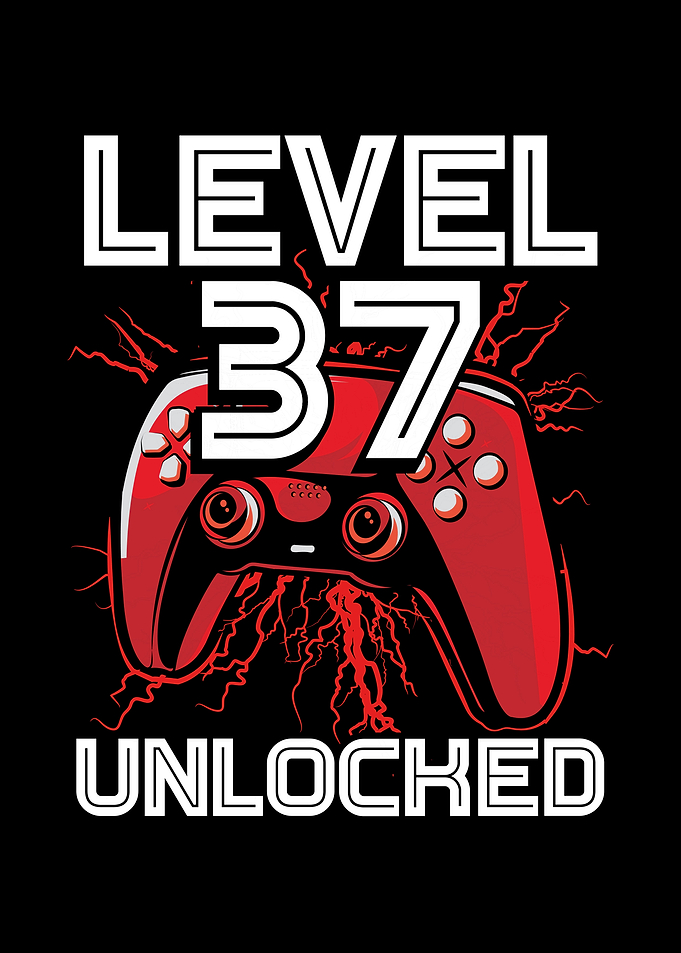 Gamer Level 37 birthday