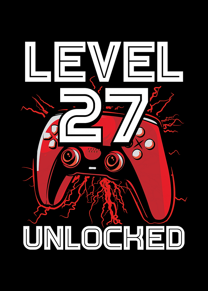 Gamer Level 27 birthday