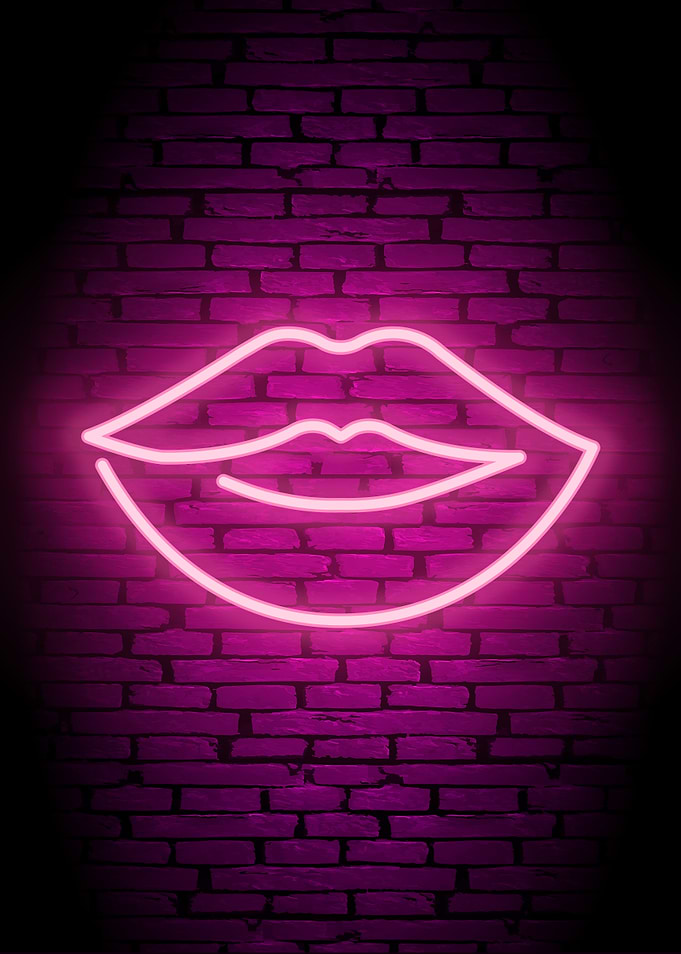 Red Light Lips Poster