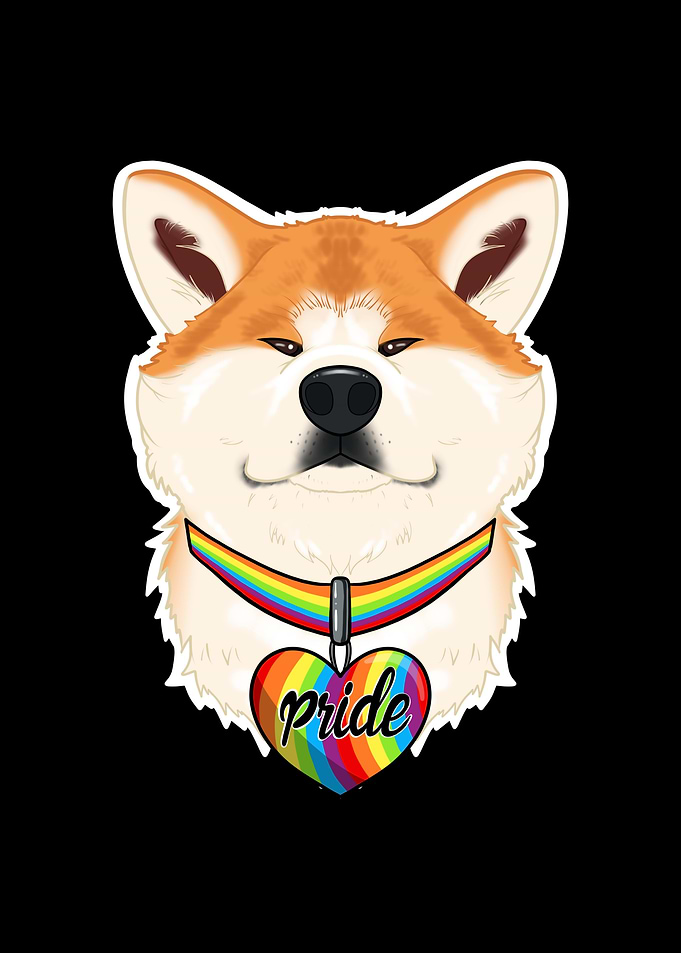 Akita Inu LGBTQ Flag I Gay