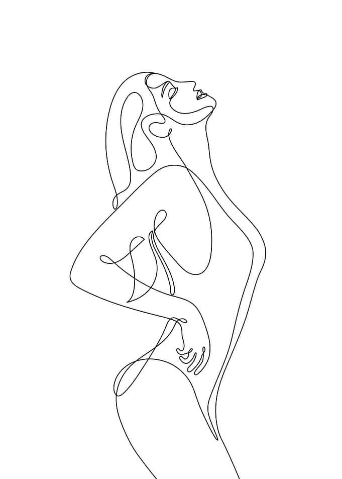 Woman pose minimalist line