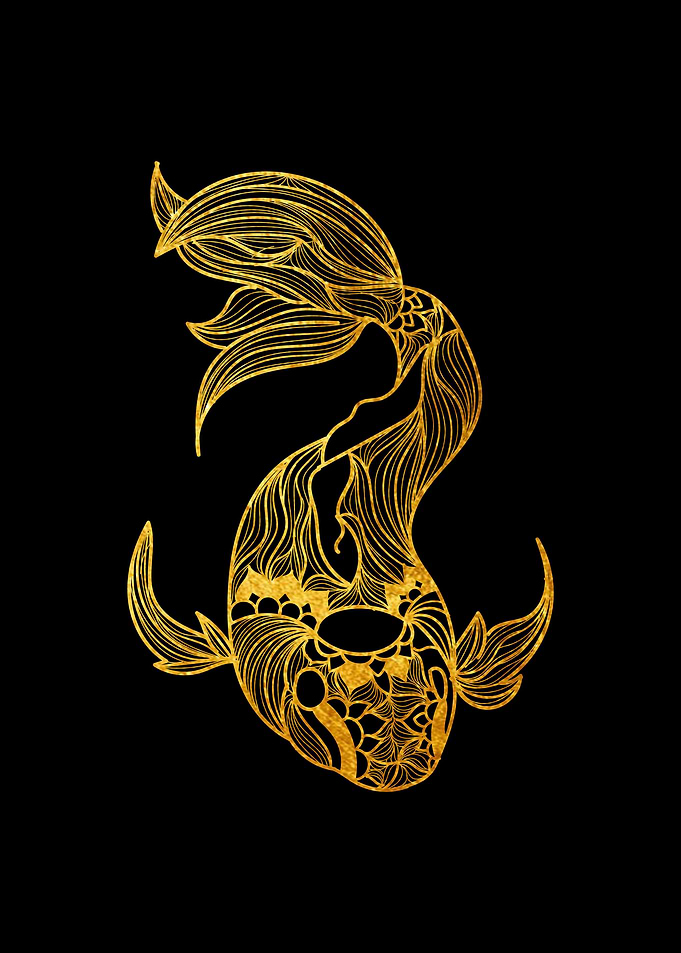 Koi fish Mandala Gold 10