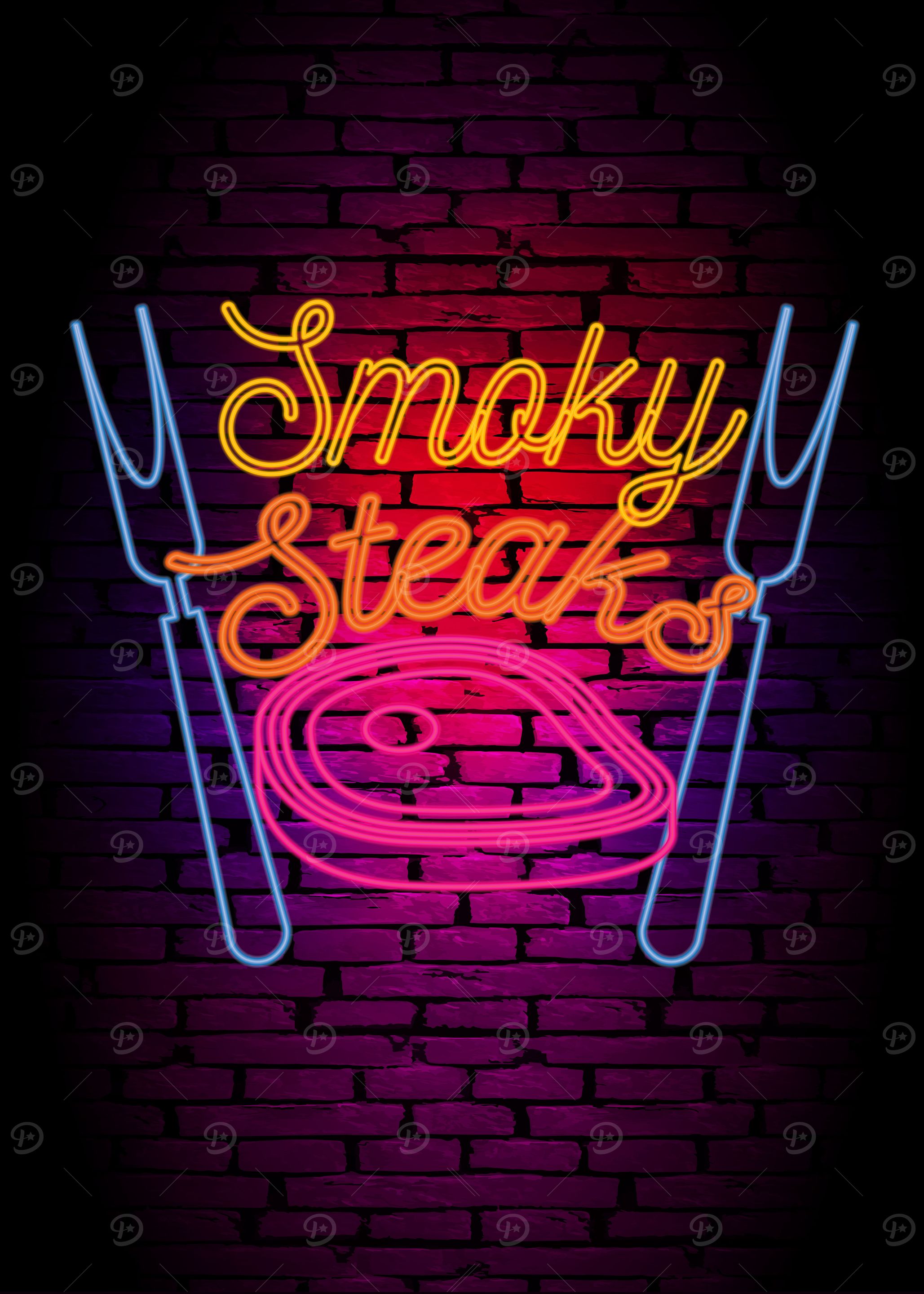 Smoky Steak Neon Vaporwave