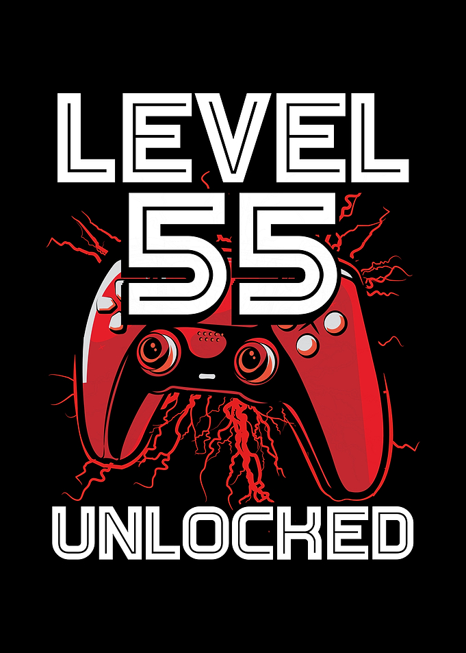 Gamer Level 55 birthday