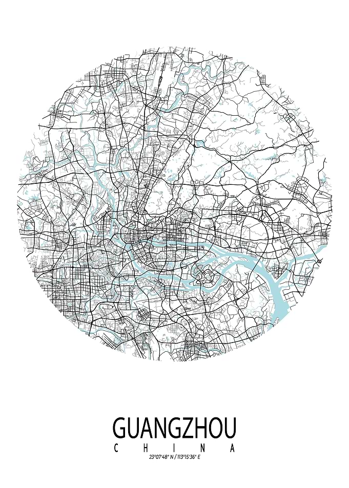 Guangzhou City Map Circle