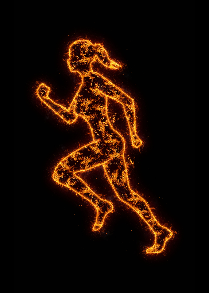 Female Runner Fire Design