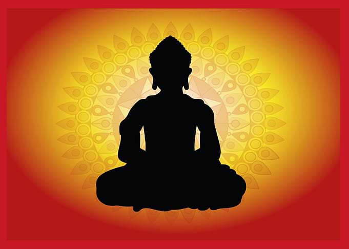 Buddhism silhouette with