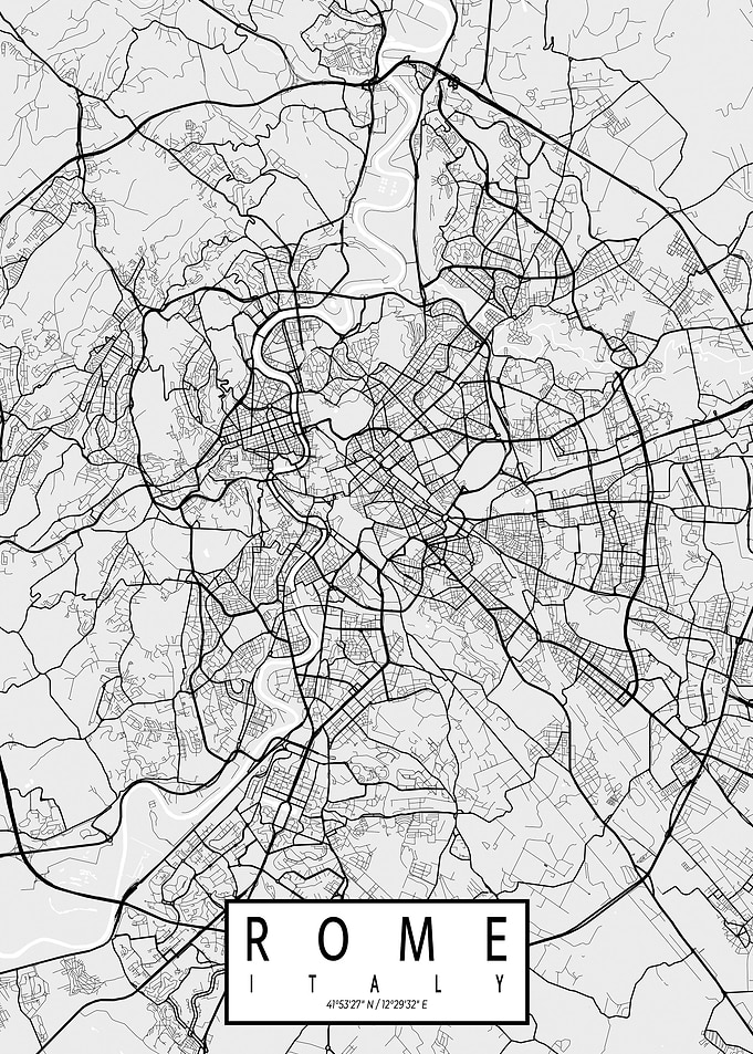 Rome City Map Light