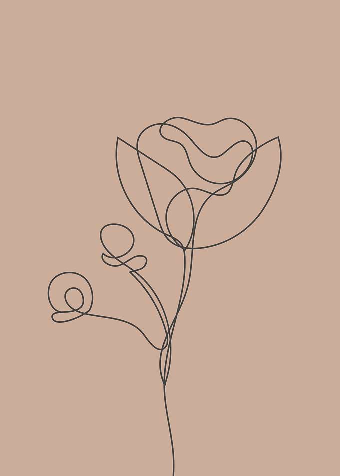 Abstract floral line art