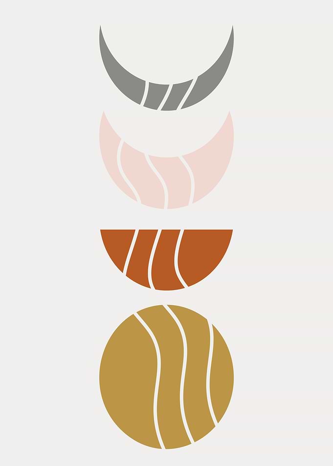Boho moon phases lineart