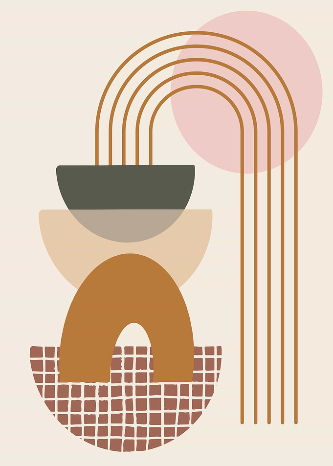 Boho geometric line shapes