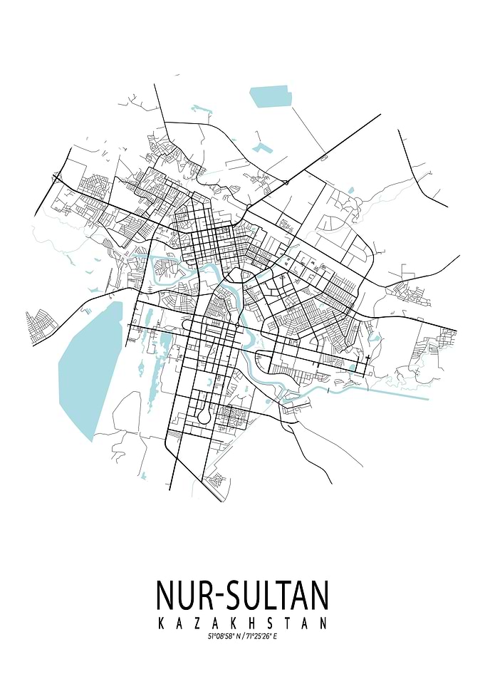 Nur Sultan City Map Circle