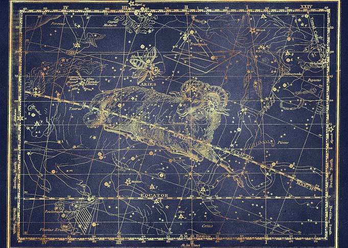 Blue Gold Star Map 04