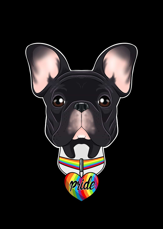 French Bulldog LGBTQ Flag