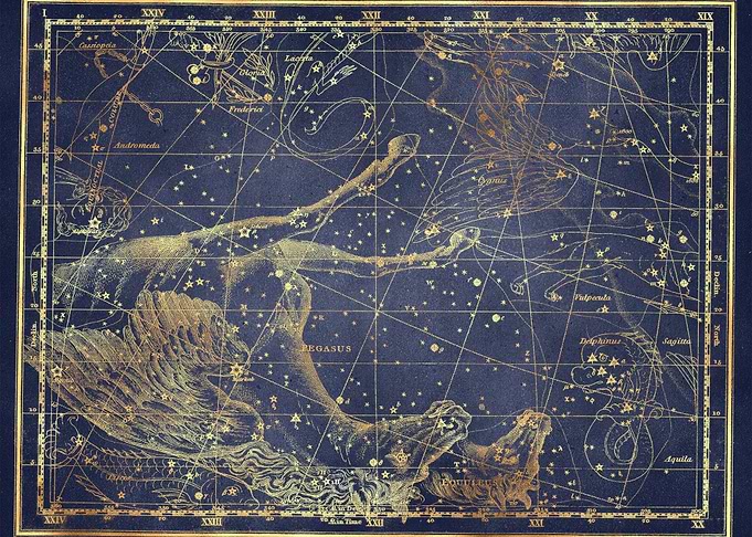 Blue Gold Star Map 03