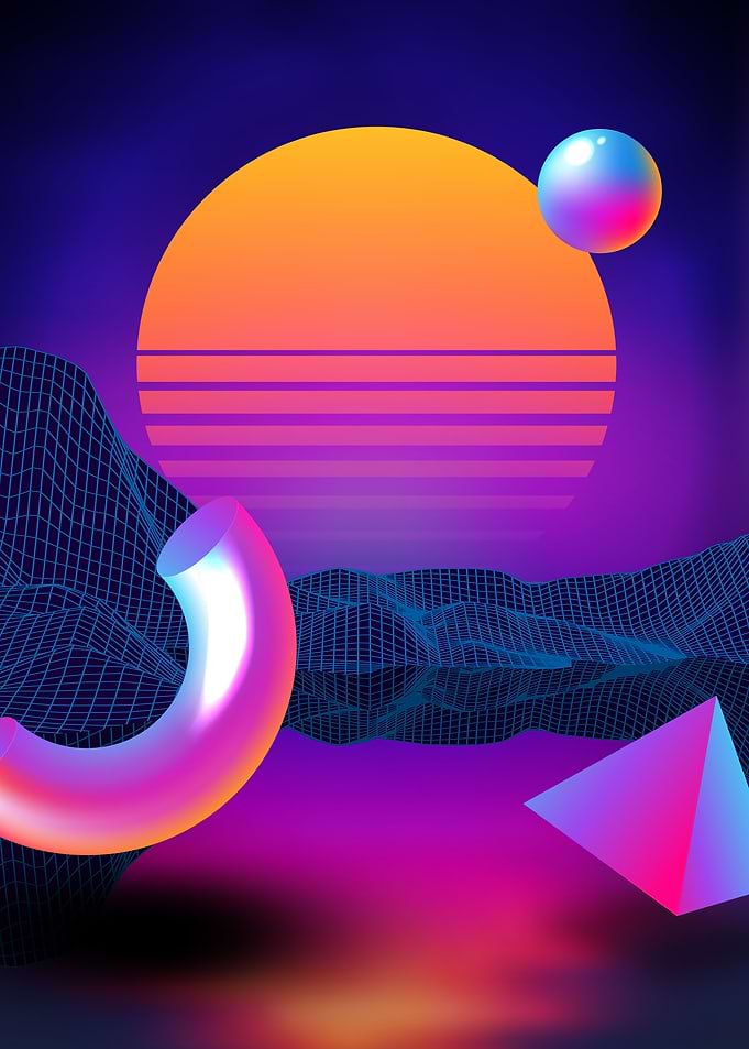 Neon sunset retrowave