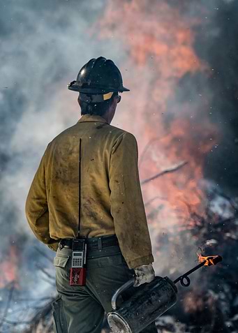 Facing a blaze