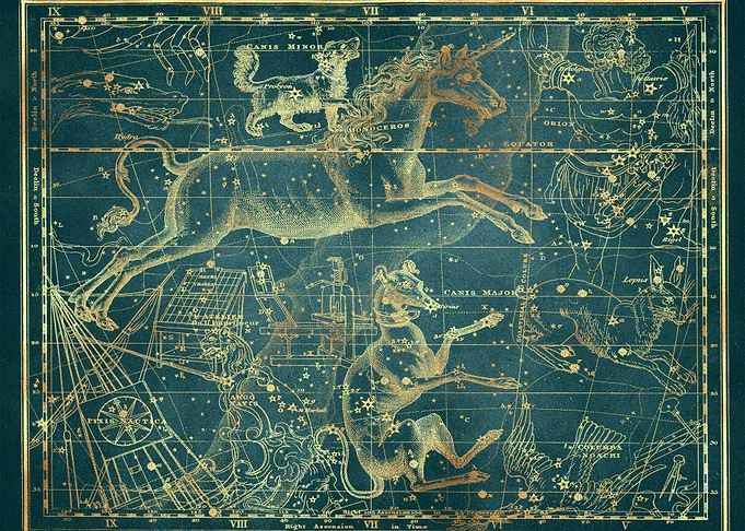 Green Gold Star Map 06