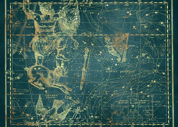 Green Gold Star Map 05