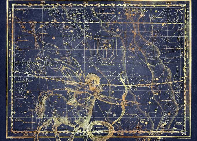 Blue Gold Star Map 10