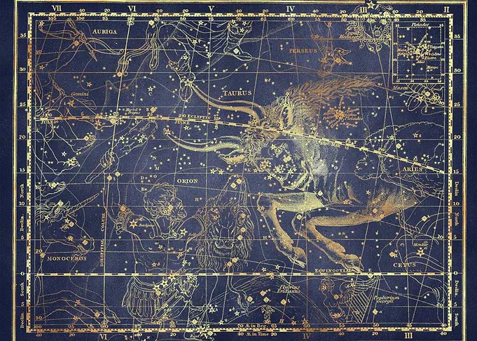 Blue Gold Star Map 05