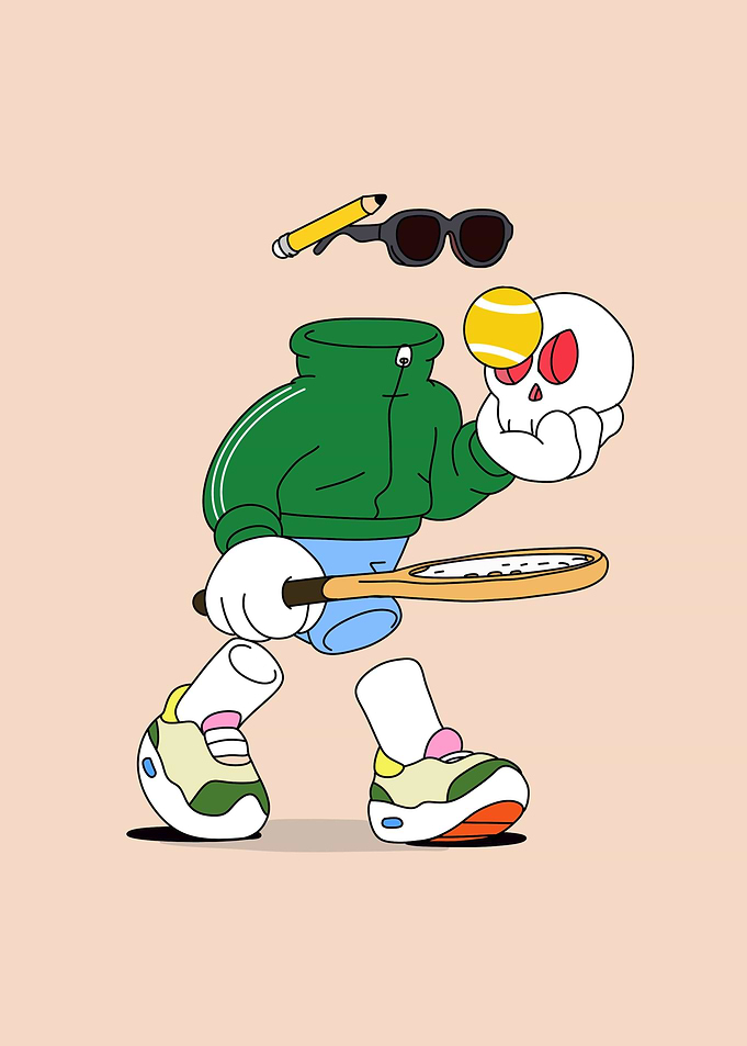 Invisible tennis boy
