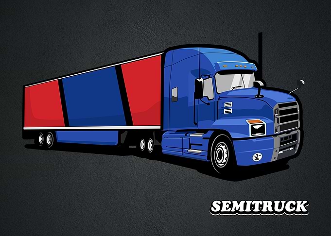 semi truck illustration