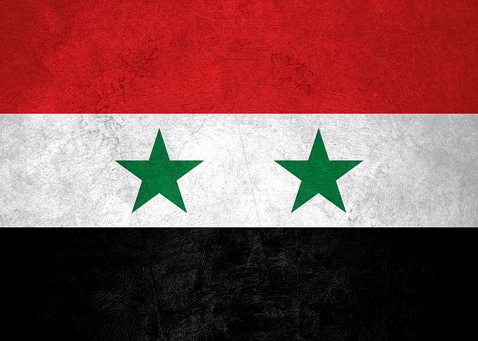 Old Flag of Syria on Wall