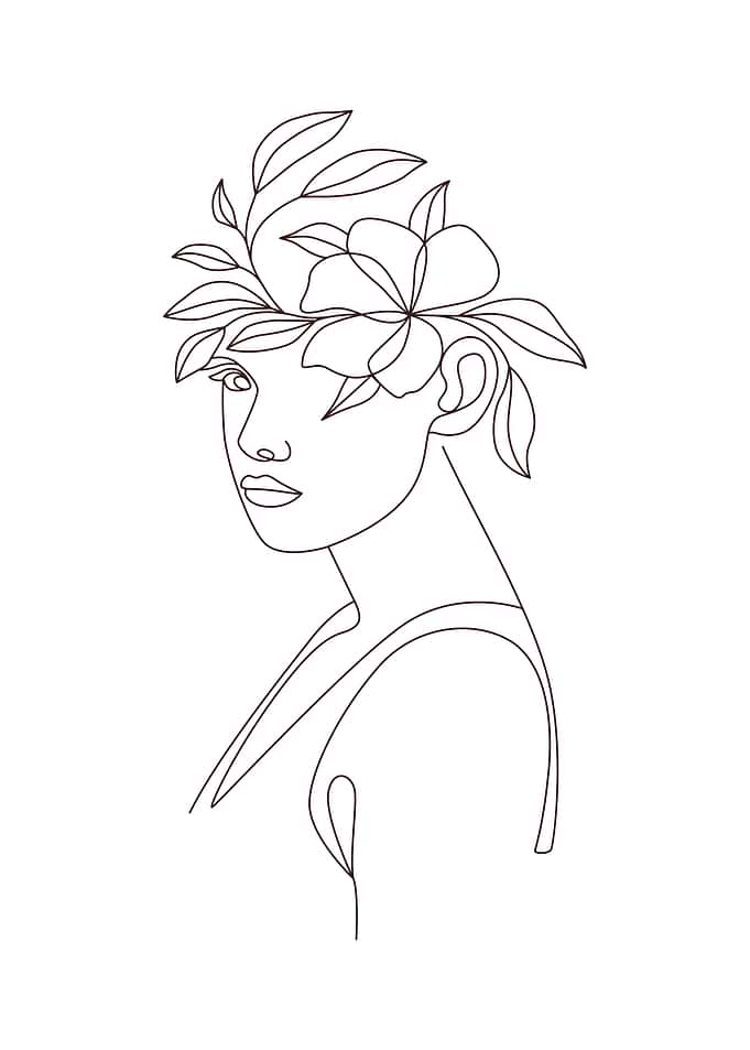 Botanical leaf floralwoman