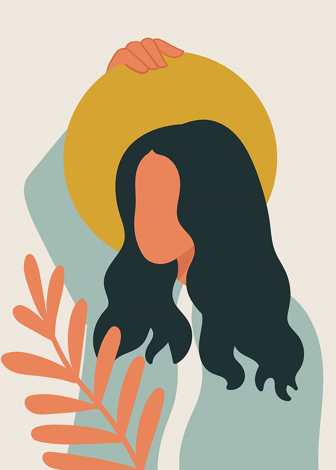 Modern woman floral decor