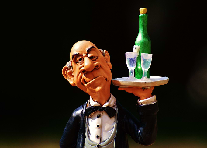Waiter serving