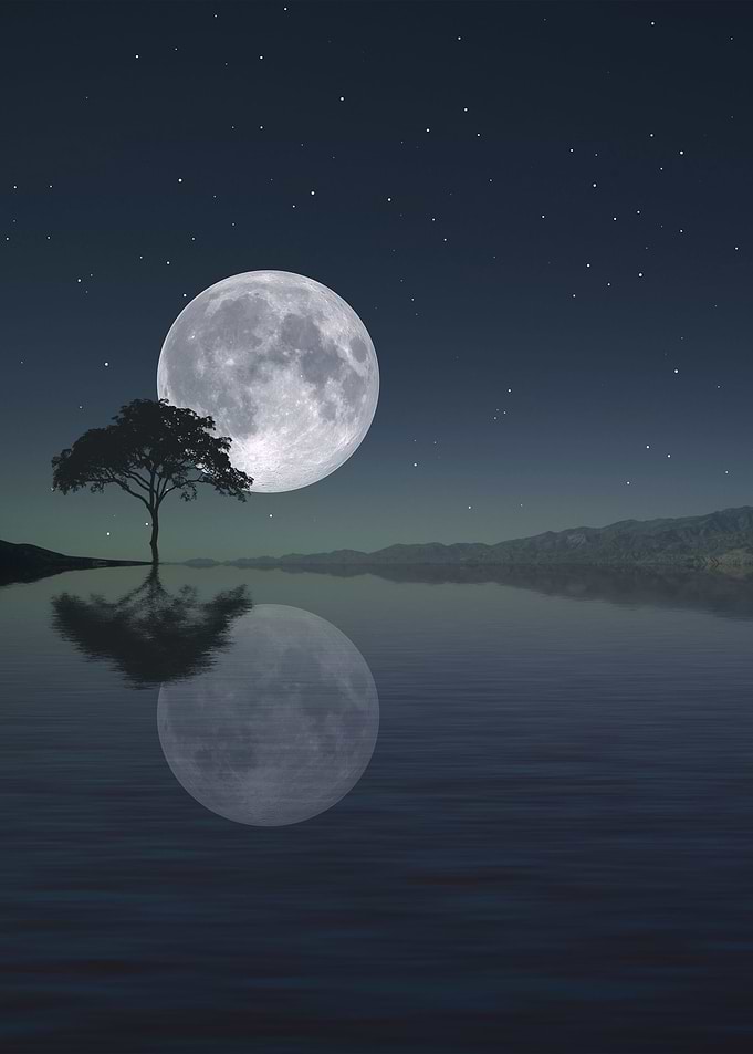full moon reflect vertical