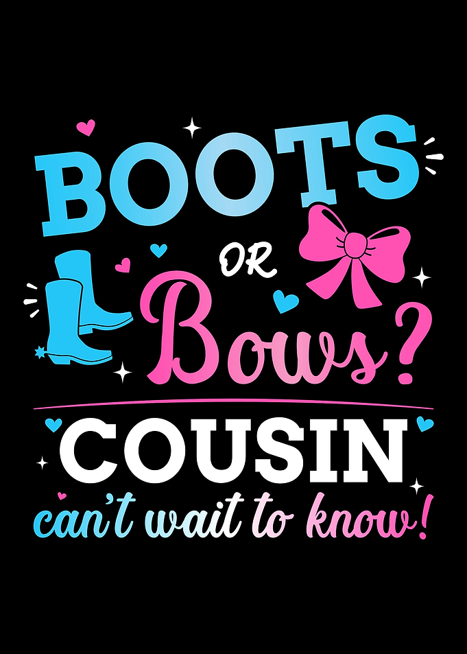 Gender reveal boots or bow