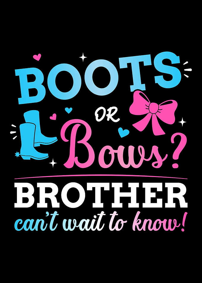 Gender reveal boots or bow