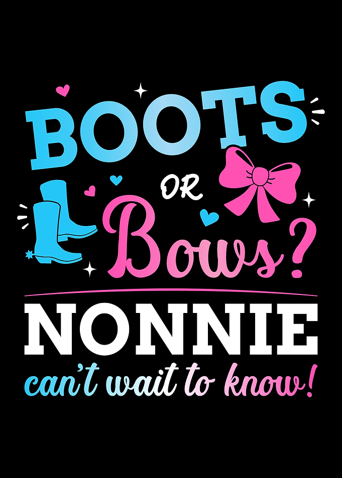 Gender reveal boots or bow