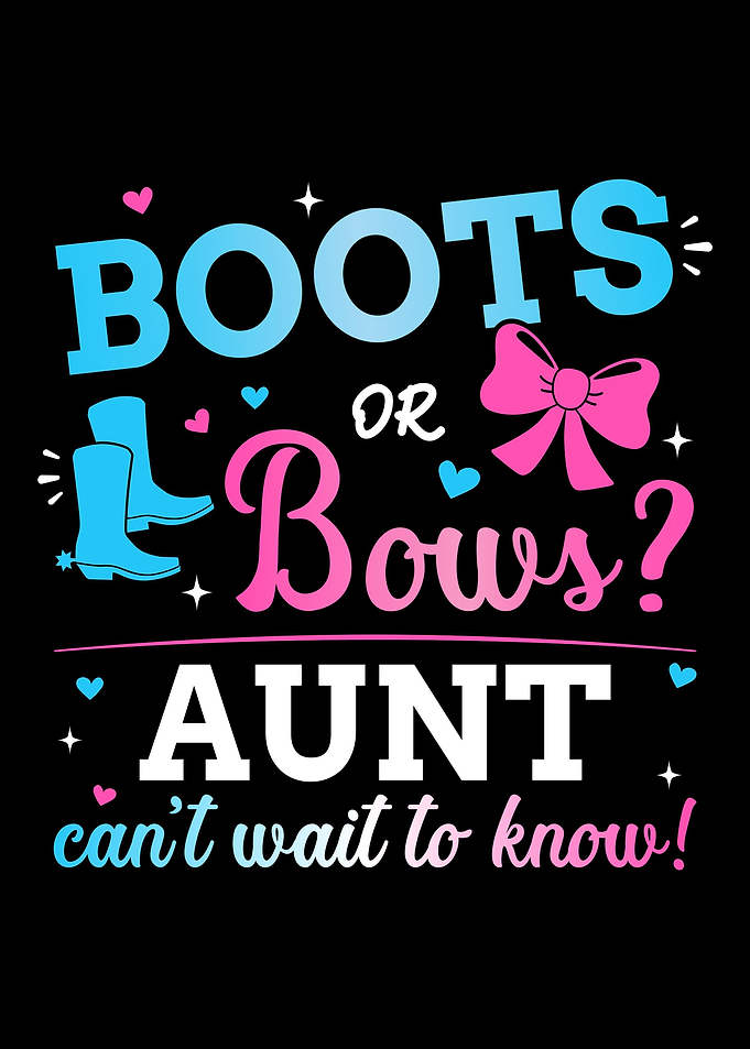 Gender reveal boots or bow