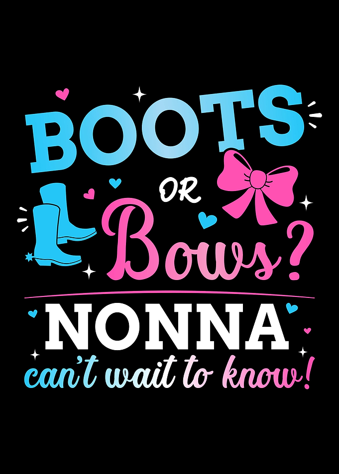 Gender reveal boots or bow
