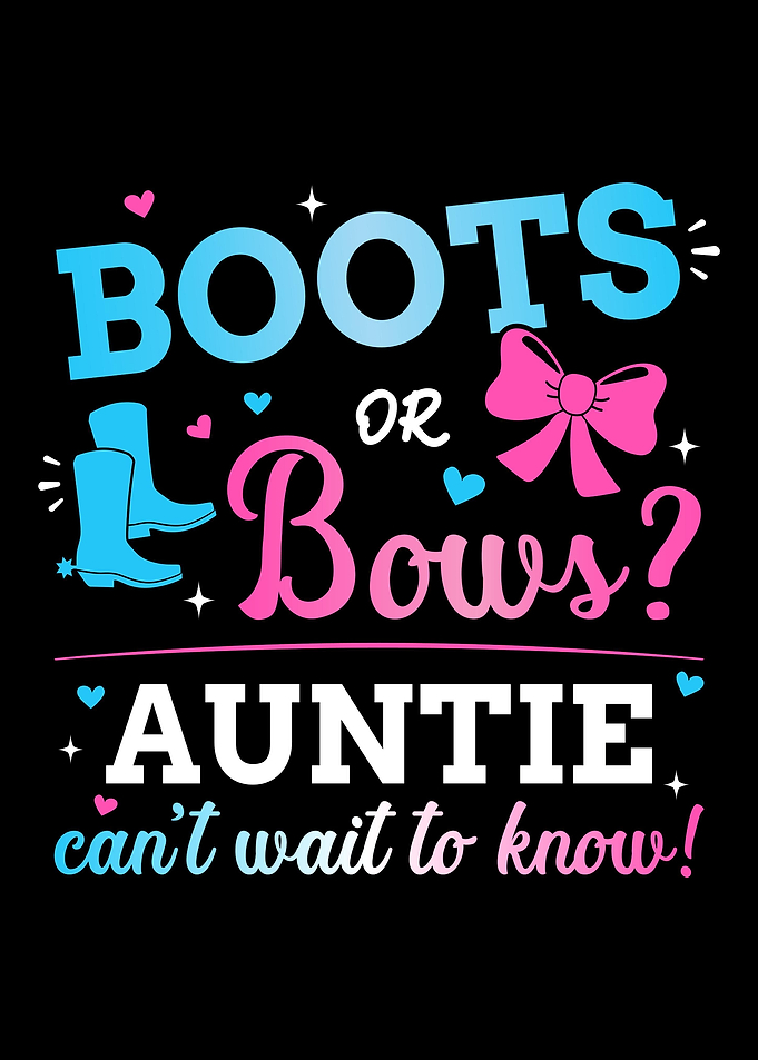 Gender reveal boots or bow