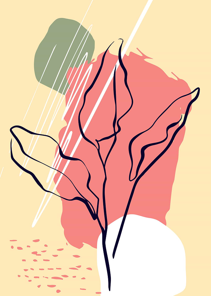 Scandinavian tropical leaf