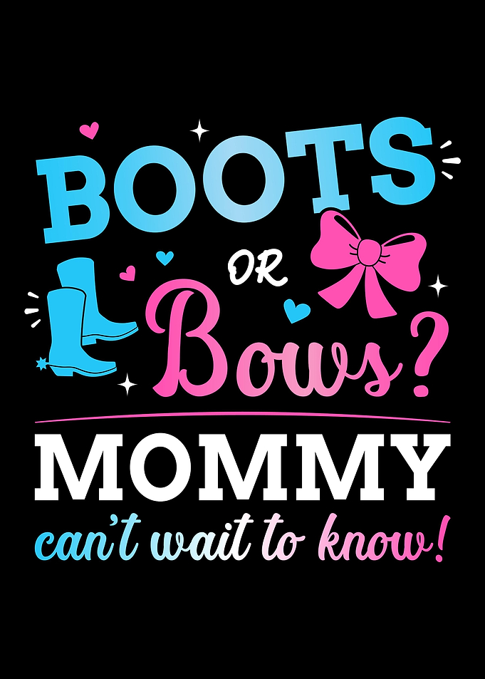 Gender reveal boots or bow
