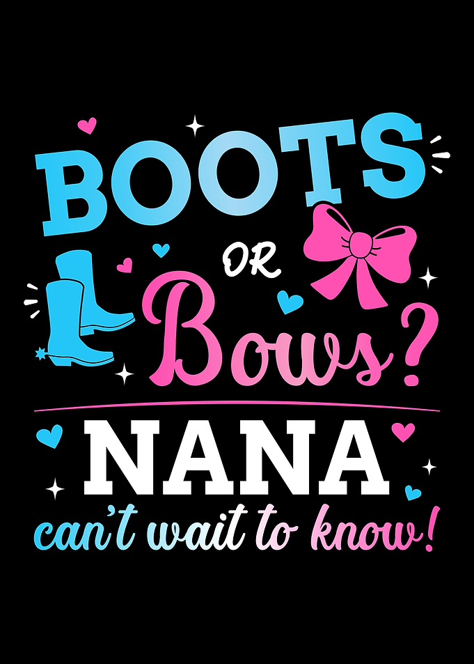 Gender reveal boots or bow