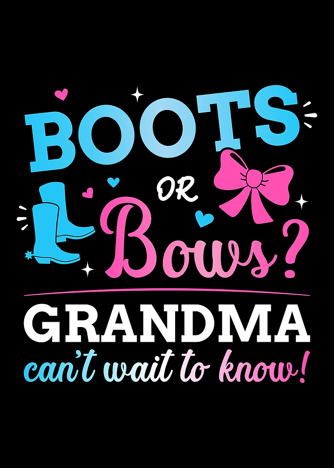 Gender reveal boots or bow