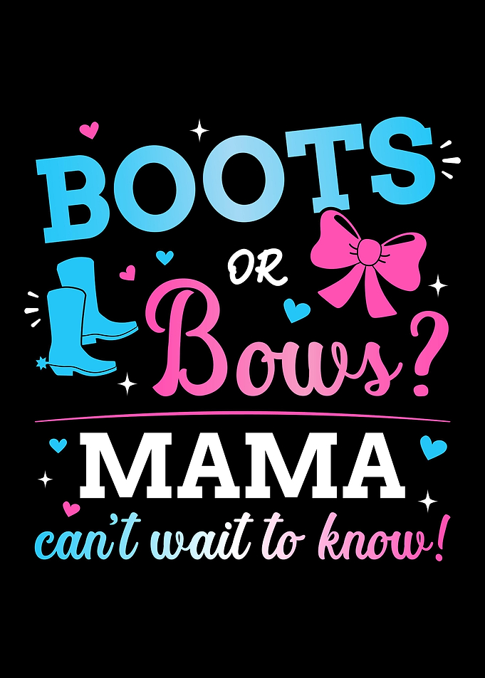 Gender reveal boots or bow