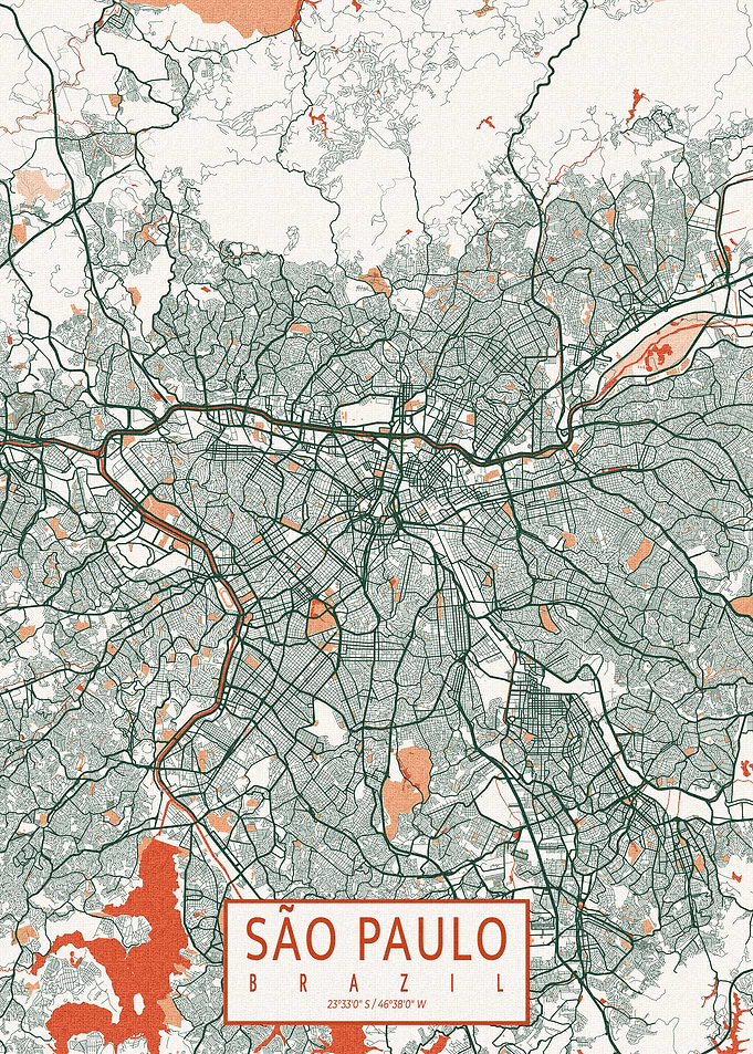 Sao Paulo Map Bohemian