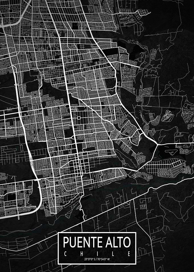 Puente Alto City Map Dark